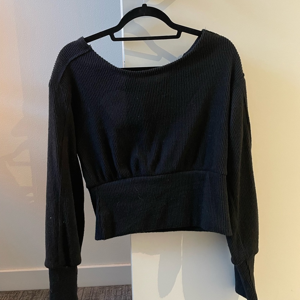 Maeve (by Anthropology) open back black sweater